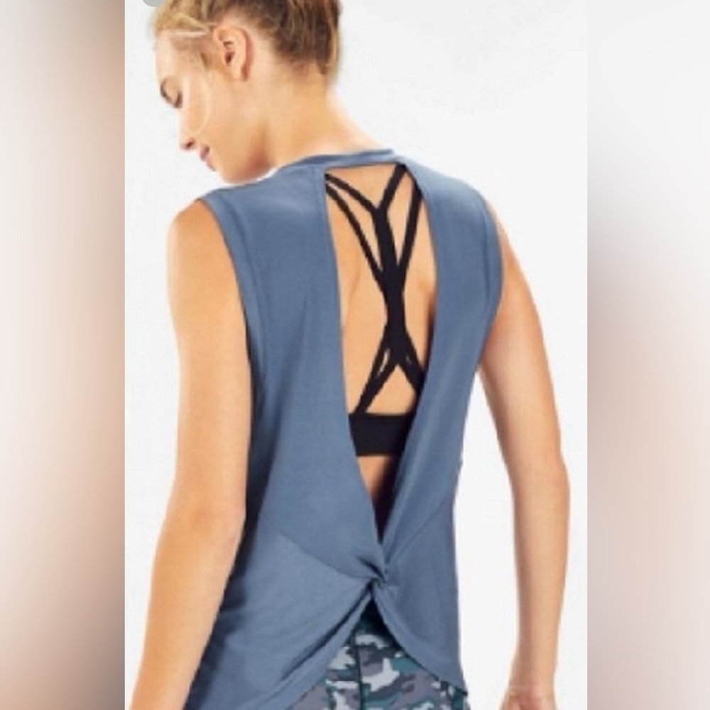 Fabletics open back muscle tank WHITE!! Size small